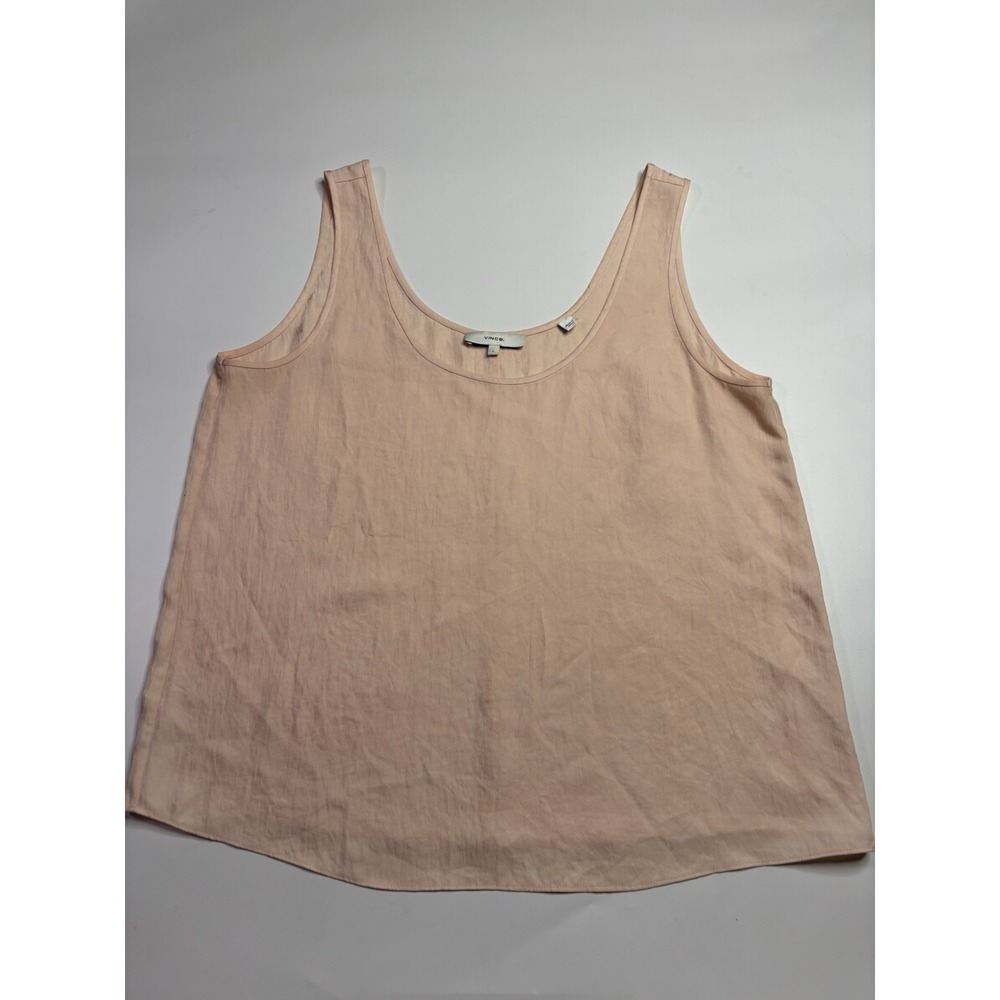 Vince Womens Size L Drapey Tank Top Pink Boho Minimal Old Money Basic Flowy